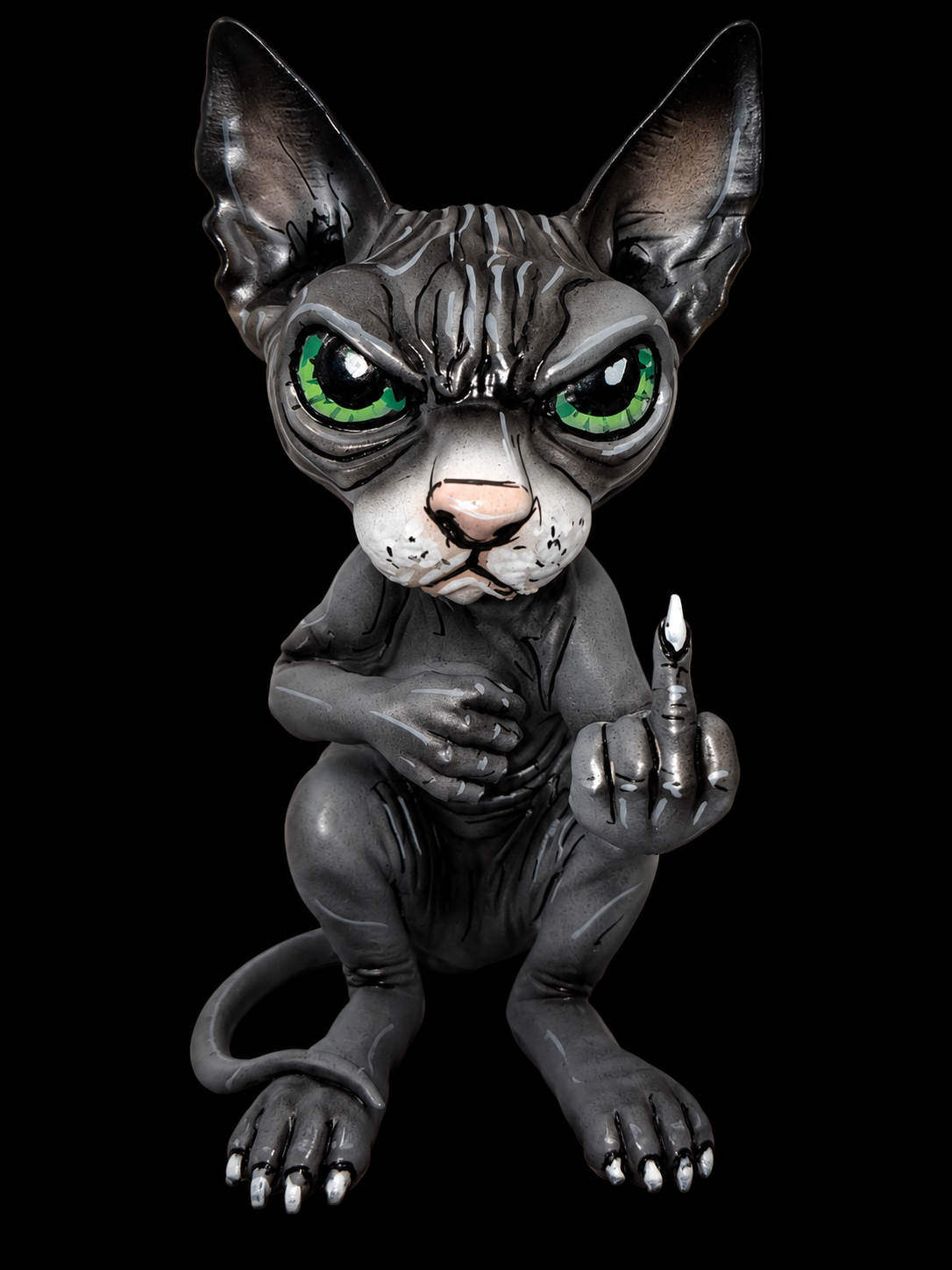 Chat Sphinx gris FUCK